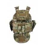  Плитоноска тактична штурмова YAKEDA на 9 підсумків + напашник зі швидким скиданням Cordura 1000D Мультикам