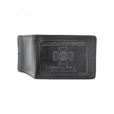 Обкладинка для посвідчення шкіряна Національна Гвардія України Чорна