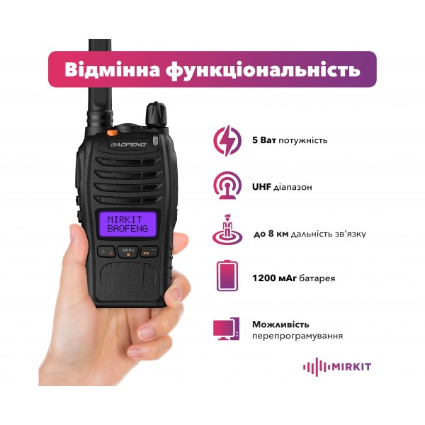 Рация Baofeng BF-E88 комплект 2шт PMR446 1200 мАч - 3593152