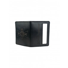 Кожаная обложка ГСЧС под пластиковое удостоверение Черная