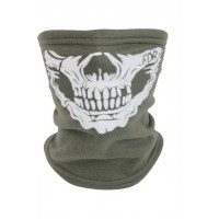Баф зимний флисовый с принтом Череп Pancer Олива