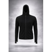 Кофта тактическая флисовая с капюшоном Grid Fleece Black Pancer