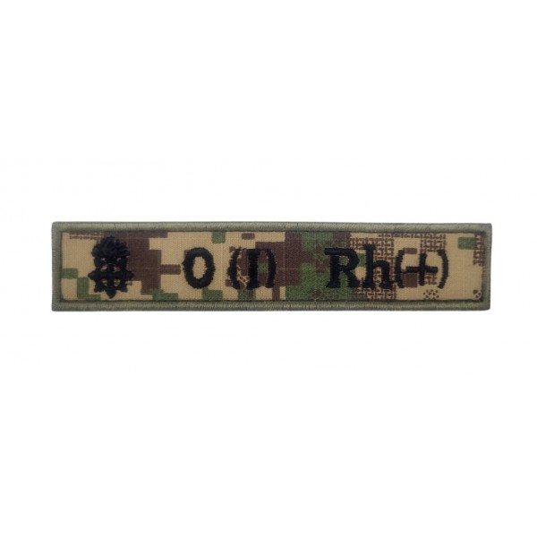 Шеврон нагрудный Группа крови НГУ О(I) Rh(+) Хищник (размер 2.5х13 см) - 3593403