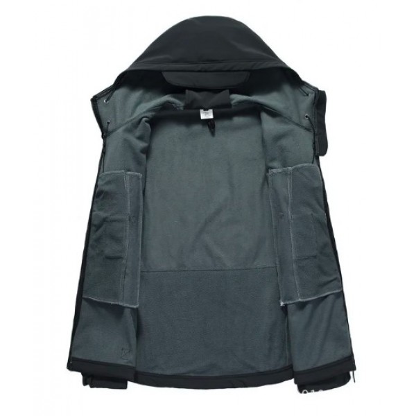 Тактична куртка Softshell чорна з капюшоном - 3377009 Тактична куртка Softshell чорна з капюшоном - 3377009