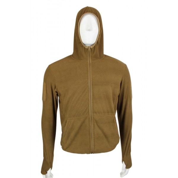 Кофта тактическая флисовая с капюшоном Grid Fleece Coyote Pancer - 3594270