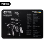 Коврик Steel для чистки оружия со взрыв-схемой пистолета Форт 12 (ч/б)