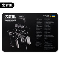 Коврик Steel для чистки оружия со взрыв-схемой пистолета Форт 12 (ч/б)