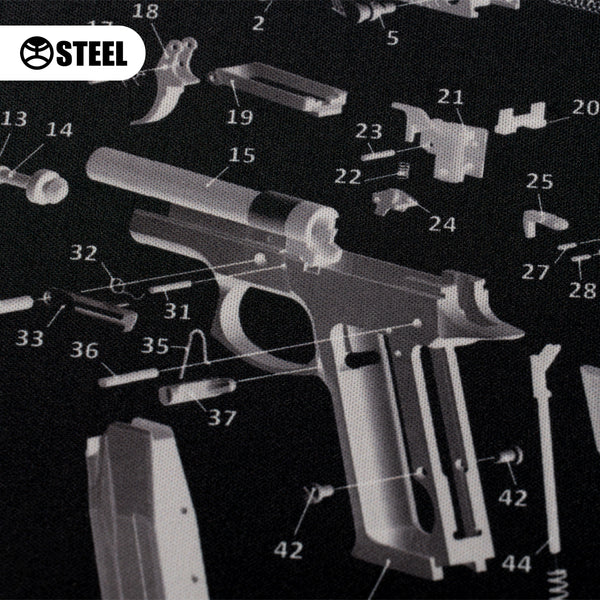 Коврик Steel для чистки оружия со взрыв-схемой пистолета Форт 12 (ч/б) - 3594329