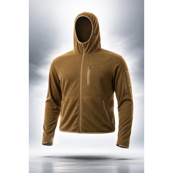 Кофта тактическая флисовая с капюшоном Fred Fleece Coyote Pancer - 3594396