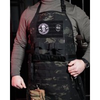 Фартук-гриль тактический Cordura 500D на системе Molli (710х780 мм) East Gear Черный мультикам