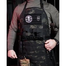 Фартух-гриль тактичний Cordura 500D на системі Molli (710х780 мм) East Gear Чорний мультикам