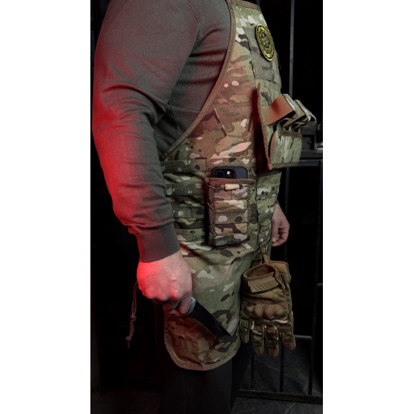Фартук-гриль тактический Cordura 500D на системе Molli (710х780 мм) East Gear Мультикам - 3594701