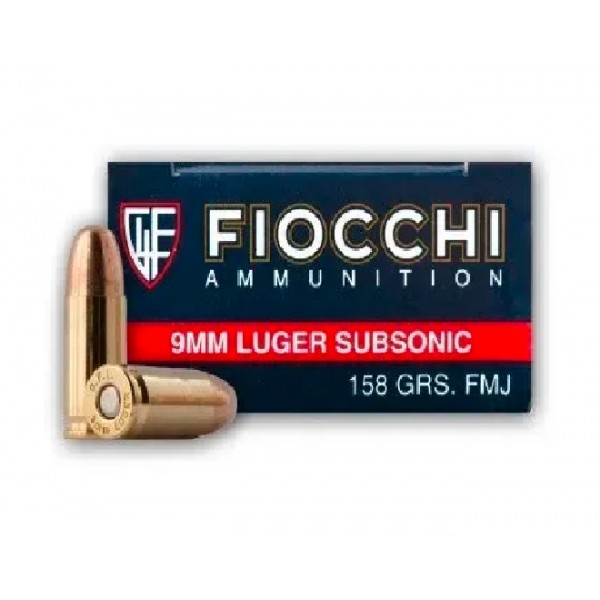 Патрон спортивный Fiocchi кал. 9x19 Luger Subsonic FMJ 158grns / 10.24гр - 3596638