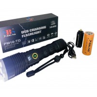 Фонарь ручной аккумуляторный с красным и белым светом WL-1485 M10-TG Black