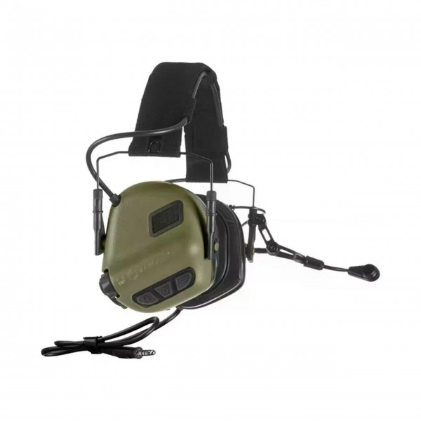 Активні захисні навушники Earmor M32X PLUS (FG) Olive з гарнітурою та кріпленням на шолом - 3597118