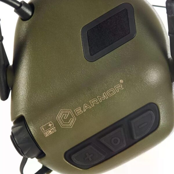 Активні захисні навушники Earmor M32X PLUS (FG) Olive з гарнітурою та кріпленням на шолом - 3597118