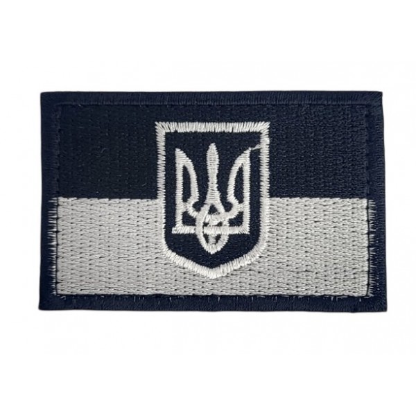 Шеврон Прапор з гербом Чорно-сірий (розмір 5х8 см) - 3597588