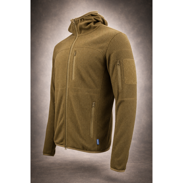 Кофта тактическая флисовая с капюшоном Fred Fleece Coyote Pancer - 3594396