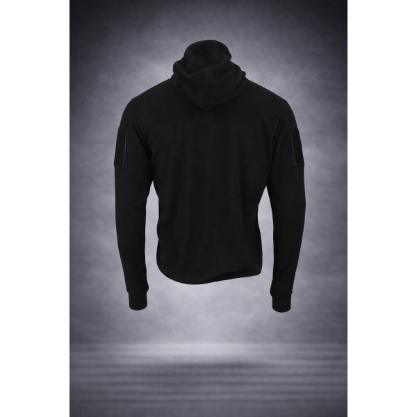 Кофта тактическая флисовая с капюшоном Grid Fleece Black Pancer - 3593371