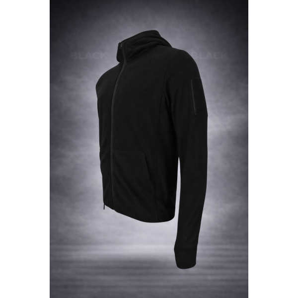 Кофта тактическая флисовая с капюшоном Grid Fleece Black Pancer - 3593371