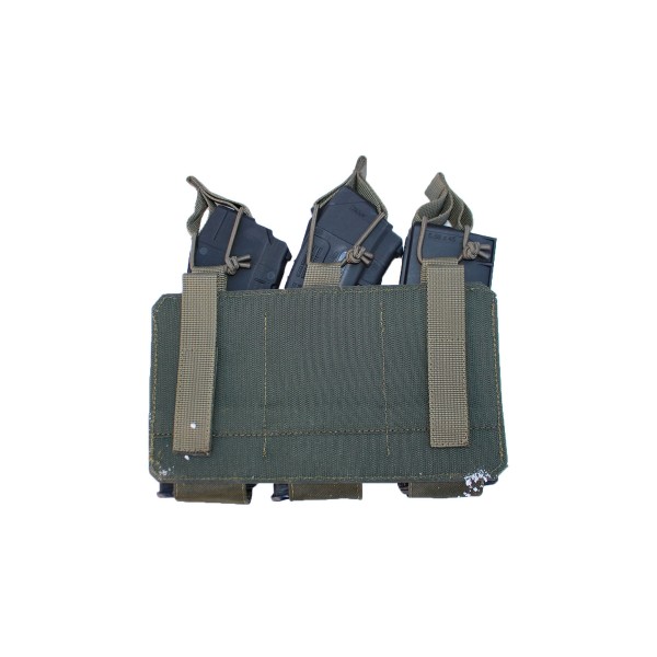 Тройной эластичный подсумок для плитоноски uaBronik Олива - 3578003