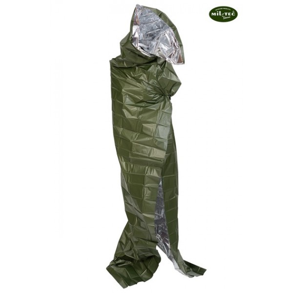 Термоодеяло спасательное большое олива 215х130 см Mil-Tec Германия - 3577841 Термоодеяло спасательное большое олива 215х130 см Mil-Tec Германия - 3577841