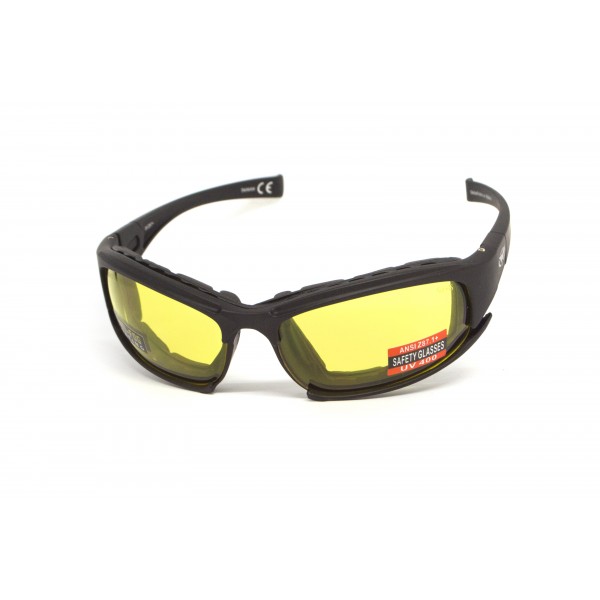 Окуляри захисні з ущільнювачем Global Vision Assault (yellow) Anti-Fog, жовті - 3586626