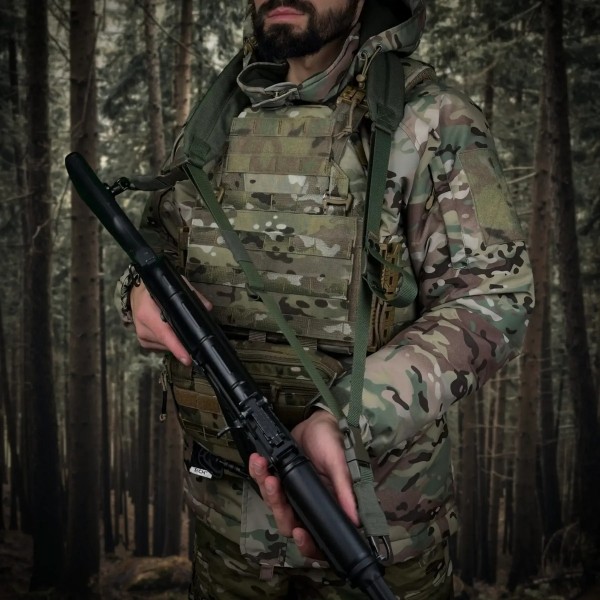 Ремень оружейный RAGNAROK трехточечный с широким наплечником KRAKEN carbine Олива - 3577693 Ремень оружейный RAGNAROK трехточечный с широким наплечником KRAKEN carbine Олива - 3577693