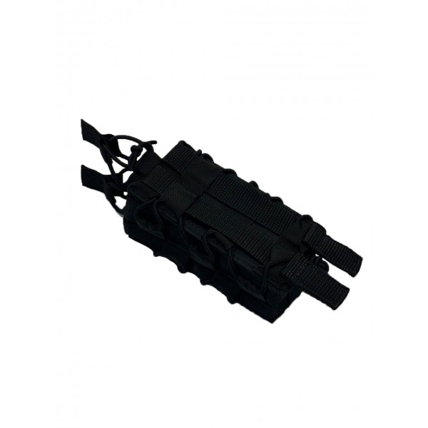 Двойной штурмовой подсумок для магазинов АК на системе Molle МК Черный - 3577677 Двойной штурмовой подсумок для магазинов АК на системе Molle МК Черный - 3577677