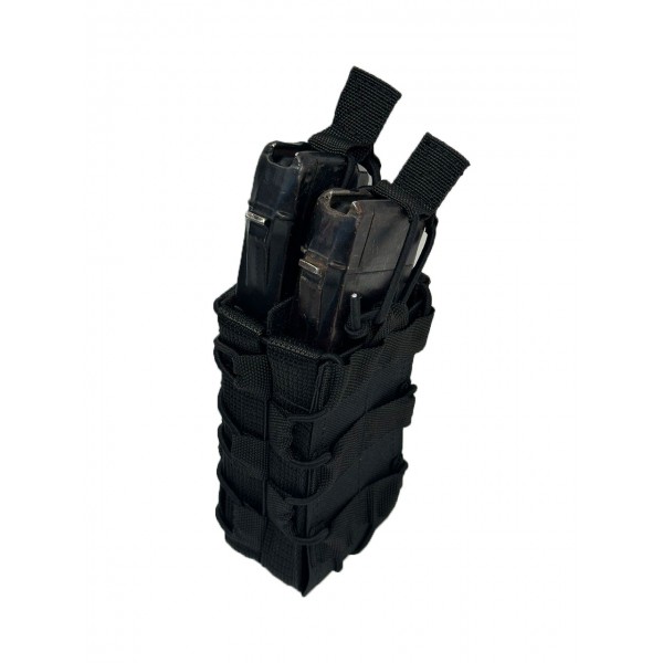 Двойной штурмовой подсумок для магазинов АК на системе Molle МК Черный - 3577677 Двойной штурмовой подсумок для магазинов АК на системе Molle МК Черный - 3577677
