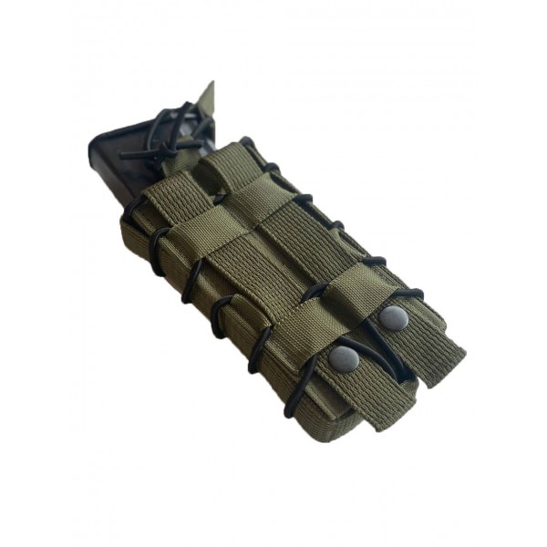 Одинарный штурмовой подсумок для магазинов АК пластиковые вставки на кнопках МК Олива - 3577670 Одинарный штурмовой подсумок для магазинов АК пластиковые вставки на кнопках МК Олива - 3577670