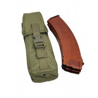 Подсумок для двух магазинов РПК закрытого типа на фастексе на системе Molle МК Олива