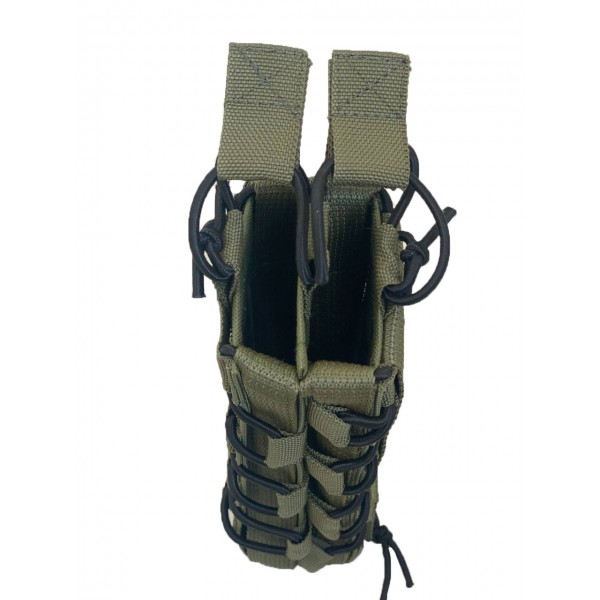 Двойной подсумок для магазинов РПК открытого типа с пластиковыми вставками система Molle МК Олива - 3577666 Двойной подсумок для магазинов РПК открытого типа с пластиковыми вставками система Molle МК Олива - 3577666