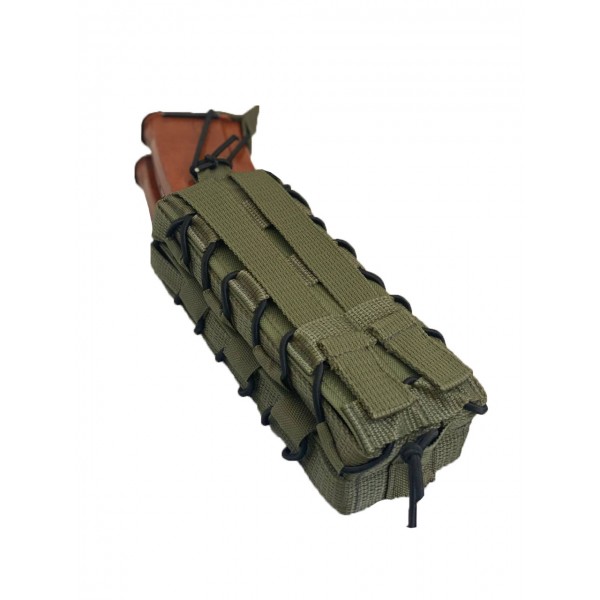 Двойной подсумок для магазинов РПК открытого типа с пластиковыми вставками система Molle МК Олива - 3577666 Двойной подсумок для магазинов РПК открытого типа с пластиковыми вставками система Molle МК Олива - 3577666