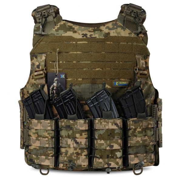 Плитоноска Warmor Gen.4 с быстрым сбросом, 4 подсумка (пиксель, 2 класс) - 3581185 Плитоноска Warmor Gen.4 с быстрым сбросом, 4 подсумка (пиксель, 2 класс) - 3581185