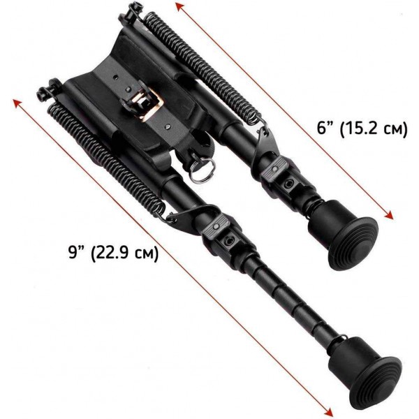 Сошки Buvele на антабку (высота 15.2 - 22.9 см) с переходником на Weaver/Picatinny - 3577428