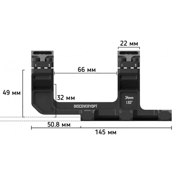 Моноблок Discovery Optics One-Piece (34 мм) Extra High на Weaver/Picatinny. ВН - 32 мм - 3577380 Моноблок Discovery Optics One-Piece (34 мм) Extra High на Weaver/Picatinny. ВН - 32 мм - 3577380