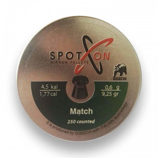 Пули пневматические SPOTON Match 250шт (4,5мм 0.6 гр) - 3577069