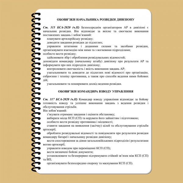 Блокнот начальника разведки дивизиона НГУ A5 - 3577066 Блокнот начальника разведки дивизиона НГУ A5 - 3577066