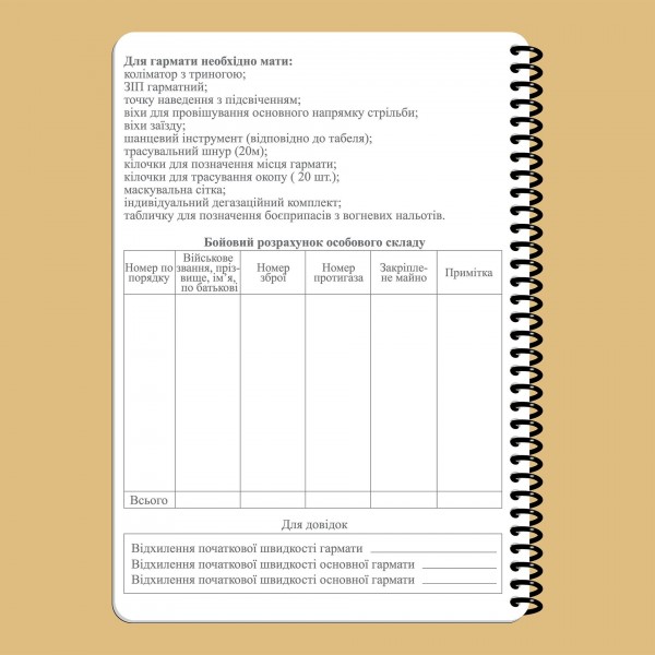 Блокнот командира пушки НГУ A5 - 3577059 Блокнот командира пушки НГУ A5 - 3577059