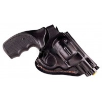 Кобура поясна шкіряна Beneks для револьверів Флобера 2.5 (формована) з кліпсою Чорна