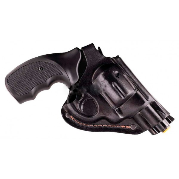 Кобура поясна шкіряна Beneks для револьверів Флобера 2.5 (формована) з кліпсою Чорна - 2589342