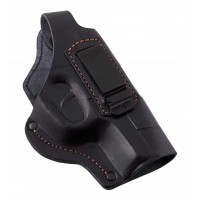 Кобура поясна шкіряна Beneks для Форт-17, Ekol ALP, А-111 (скоба) формована з кліпсою Чорна