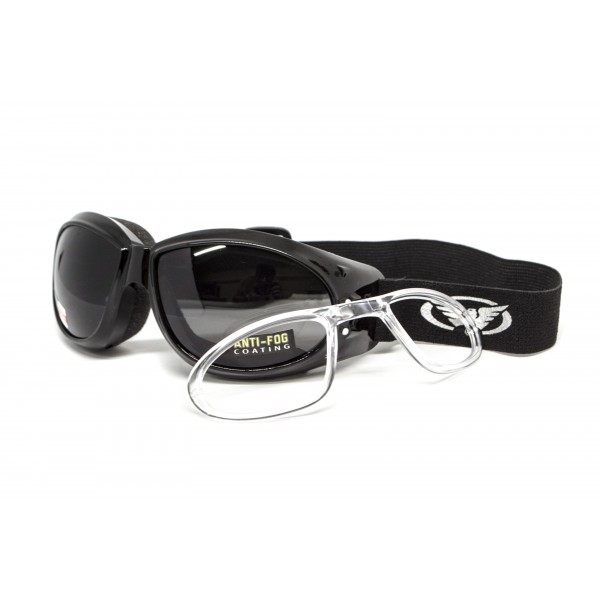 Окуляри захисні з ущільнювачем Global Vision Eliminator RX (gray) Anti-Fog, сірі з діоптричною вставкою - 3586633