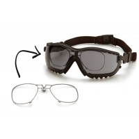 Очки защитные с уплотнителем Pyramex V2G+RX (gray) Super Anti-Fog H2MAX, серые очки с диоптрической вставкой в комплекте