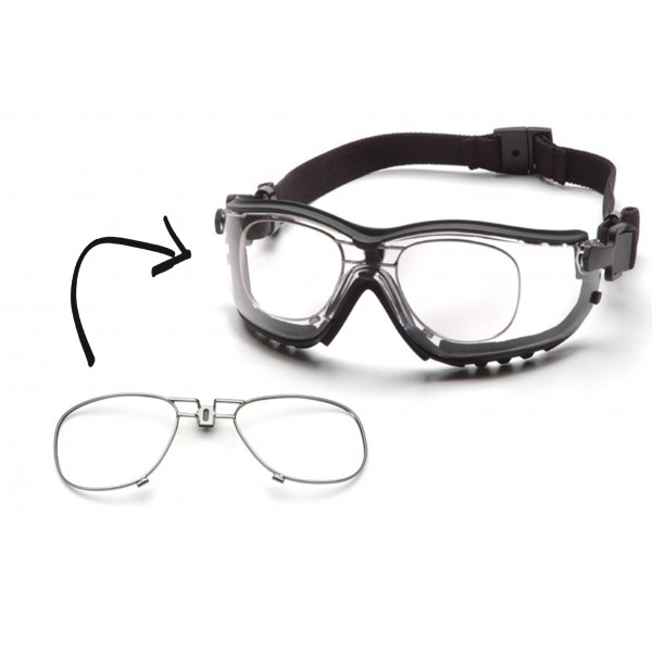 Окуляри захисні з ущільнювачем Pyramex V2G+RX (clear) Super Anti-Fog H2MAX, прозорі окуляри з діоптрійною вставкою в комплекті - 3586635