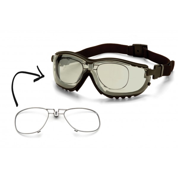 Очки защитные с уплотнителем Pyramex V2G+RX (indoor/outdoor mirror) Anti-Fog, зеркальные полутемные очки с диоптрической вставкой в комплекте - 3586636