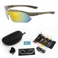 Очки тактические Oakley (5 линз) с поляризацией Олива