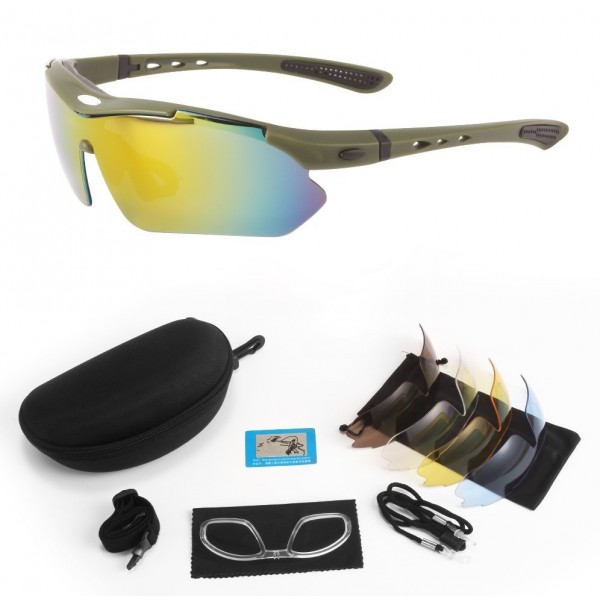 Очки тактические Oakley (5 линз) с поляризацией Олива - 3576968