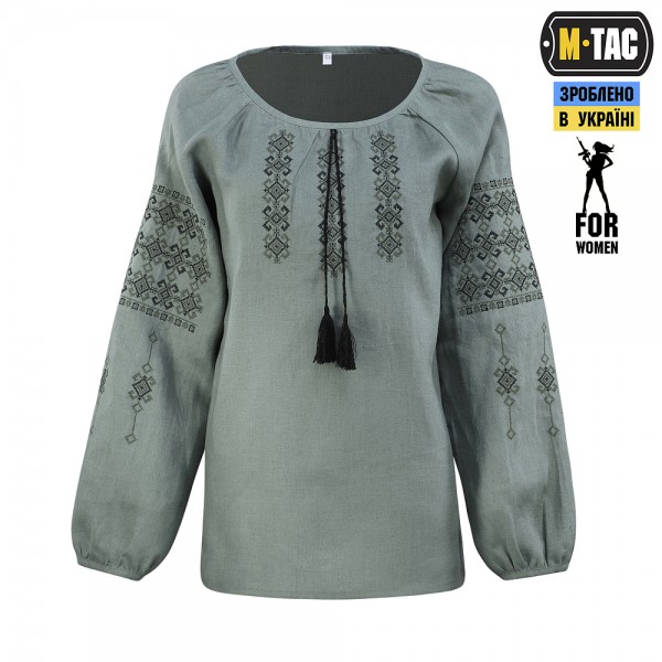 M-Tac вышиванка женская 100% лён серо-зеленая - 80040007 M-Tac вышиванка женская 100% лён серо-зеленая - 80040007